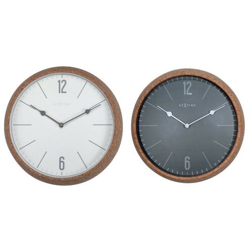 Boyle NeXtime Cork Wall Clock 30cm Elegant Narrow Hands Dome Shaped Glass