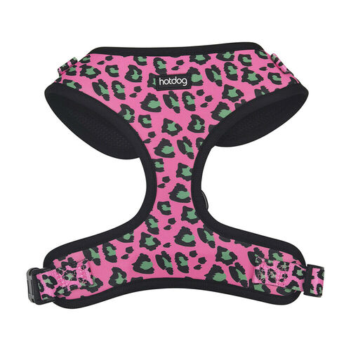 Annabel Trends Hot Dog Harness Pink Ocelot Various Sizes Adjustable