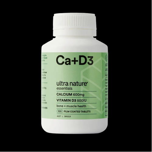 Ultra Nature Essentials Calcium + Vitamin D3 - 100 Tabs