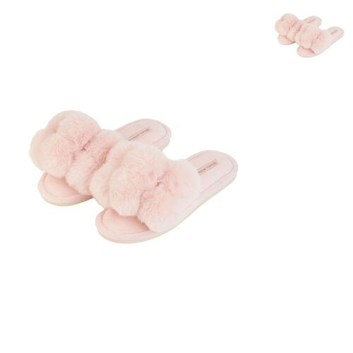 Annabel Trends Pom Pom Slippers - Cosy Luxe - Pink Quartz