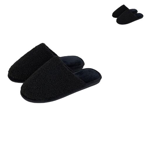 Annabel Trends Slippers - Cosy Sherpa - Black - Mens