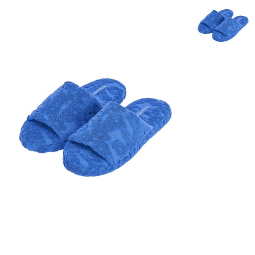 Annabel Trends Terry Slide Slippers - Flower Blue