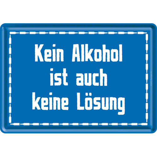 Nostalgic-Art Metal Postcard Kein Alkohol 10x14cm