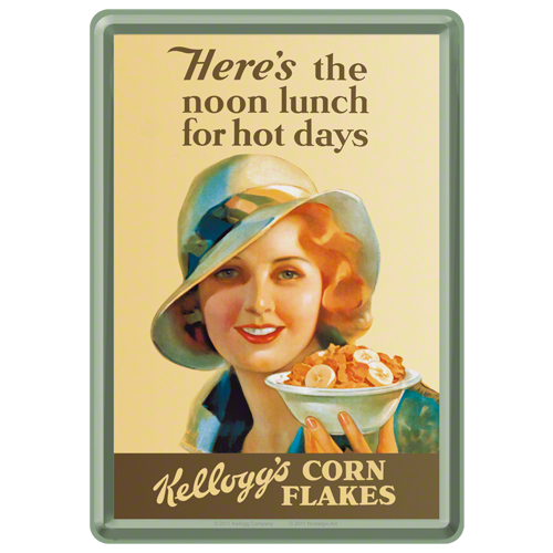 Nostalgic-Art Metal Postcard Kelloggs noon lunch 10x14cm