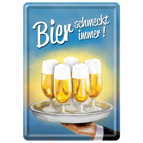 Nostalgic-Art Metal Postcard Bier 10x14cm