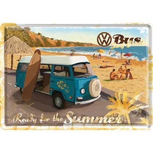 Nostalgic-Art Metal Postcard VW ready for the summer 10x14cm