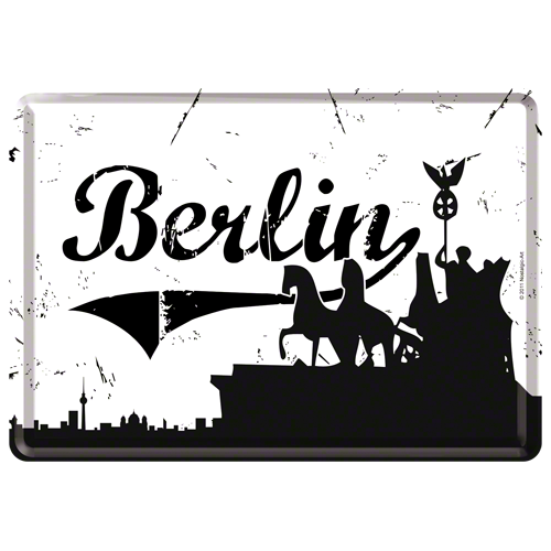 Nostalgic-Art Metal Postcard Berlin, black 10x14cm