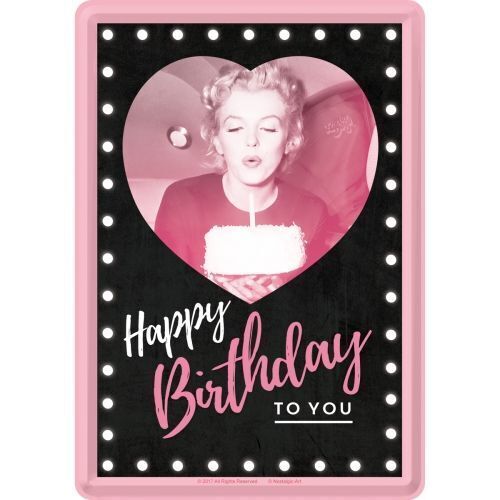 Nostalgic-Art Metal Postcard Marilyn - Happy Birthday 10x14cm