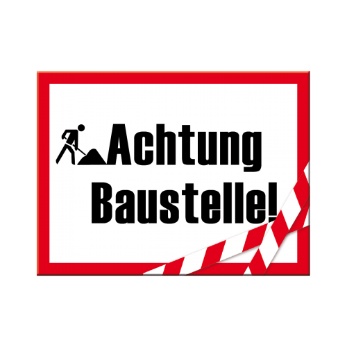 Nostalgic-Art Magnet Achtung Baustelle 6x8cm