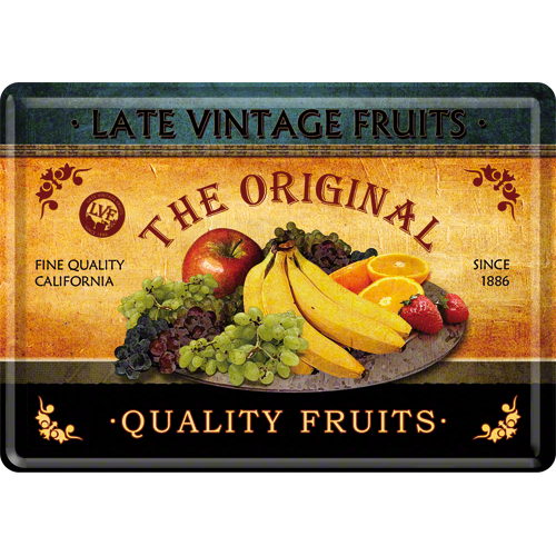 Nostalgic-Art Metal Postcard Late Vintage Fruits 10x14cm