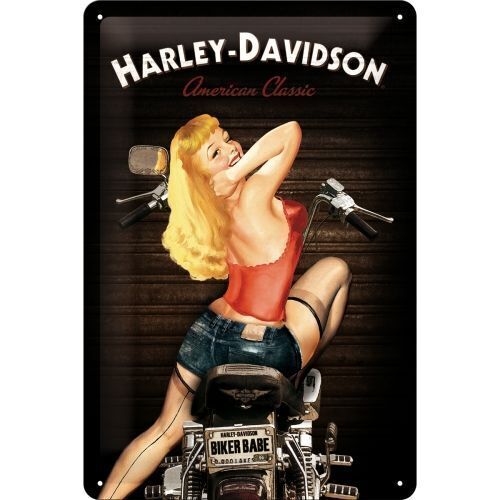 Nostalgic-Art Medium Medium Sign Harley Davidson Biker Babe