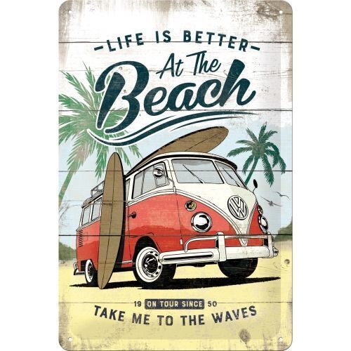 Nostalgic-Art Medium Sign VW Bulli - Beach 20x30cm