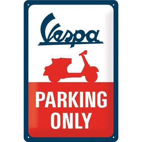 Nostalgic-Art Medium Sign Vespa Parking Only 20x30cm