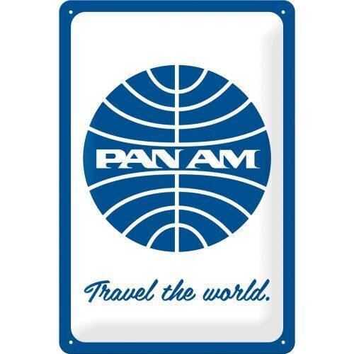 Nostalgic-Art Medium Sign Pan Am - Travel The World 20x30cm