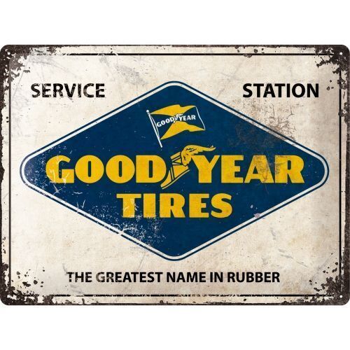 Nostalgic-Art Large Sign Goodyear - Logo White 30x40cm