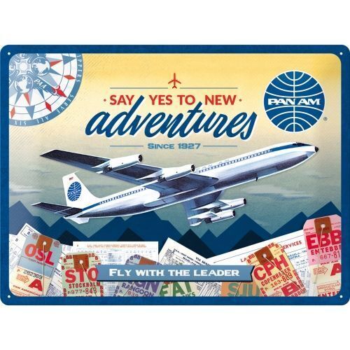 Nostalgic-Art Large Sign Pan Am New Adventures 30x40cm