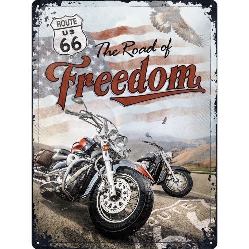 Nostalgic-Art Large Sign Route 66 Freedom 30x40cm