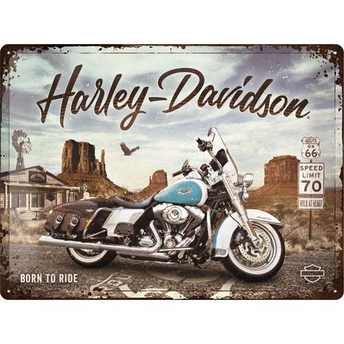 Nostalgic-Art Large Sign Harley-Davidson Route 66 Road King Classic 30x40cm