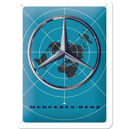 Nostalgic-Art Small Sign Mercedes- Benz Blue Map 15x20cm