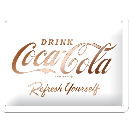 Nostalgic-Art Small Sign Coca-Cola Logo White 15x20cm