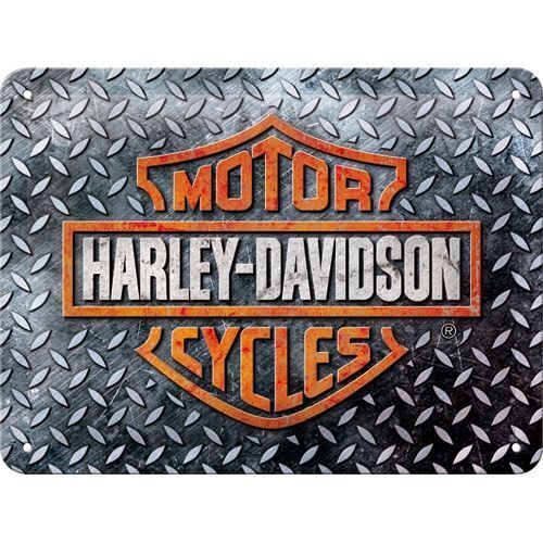 Nostalgic-Art Small Sign Harley-Davidson Diamond Plate 15x20cm