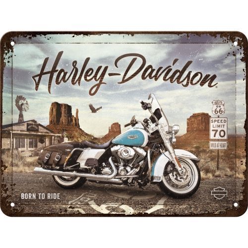 Nostalgic-Art Small Sign Harley-Davidson Route 66 Road King Classic 15x20cm