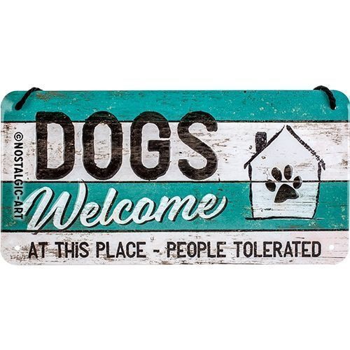 Nostalgic-Art Hanging Sign Dogs Welcome 10x20cm