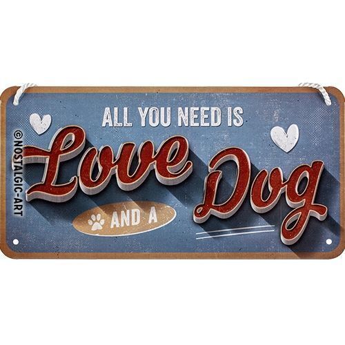 Nostalgic-Art Hanging Sign Love Dog 10x20cm