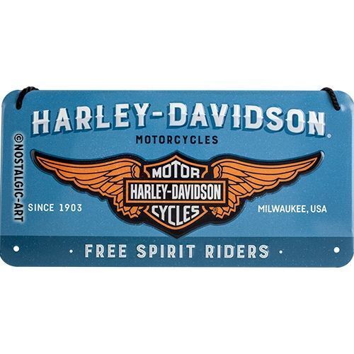 Nostalgic-Art Hanging Sign Harley-Davidson Logo Blue 10x20cm