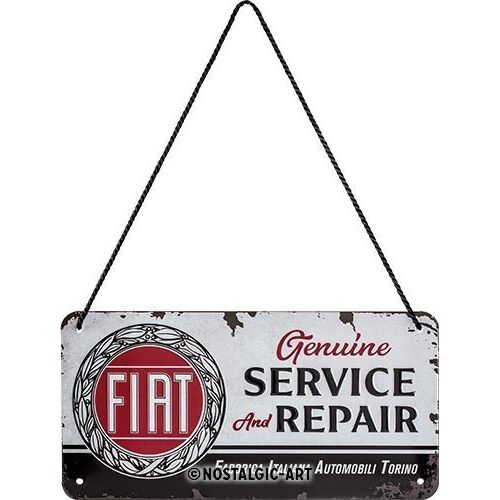 Nostalgic-Art Hanging Sign Fiat Service & Repair 10x20cm