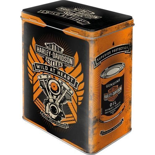 Nostalgic-Art Tin Storage Box Large Harley-Davidson Wild at Heart 10x14x20cm