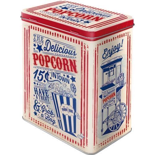 Nostalgic-Art Tin Storage Box Large Popcorn 10x14x20cm