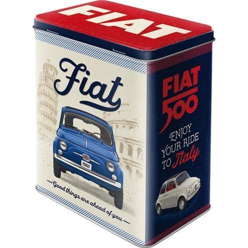 Nostalgic-Art Tin Storage Box Large Fiat 500 10x14x20cm