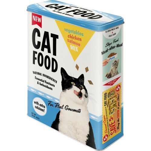 Nostalgic-Art Storage Tin XL Cat Food 8x19x26cm