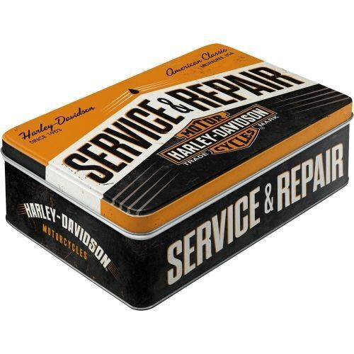 Nostalgic-Art Flat Storage Tin Harley - Service & Repair 23x16x7cm