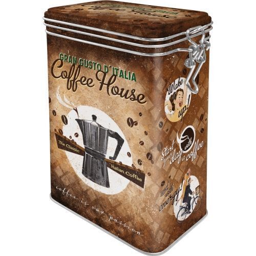 Nostalgic-Art Clip Top Storage Tin Coffee House 7.5x11x1725cm