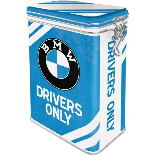 Nostalgic-Art Clip Top Storage Tin BMW Drivers Only 7.5x11x1725cm