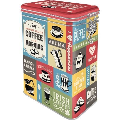 Nostalgic-Art Clip Top Storage Tin Coffee Collage 7.5x11x1725cm