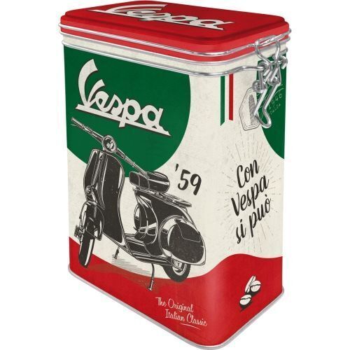 Nostalgic-Art Clip Top Storage Tin Vespa - The Italian Classic 7.5x11x1725cm