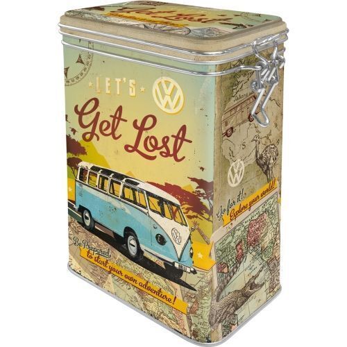 Nostalgic-Art Clip Top Storage Tin VW Let's Get Lost 7.5x11x1725cm