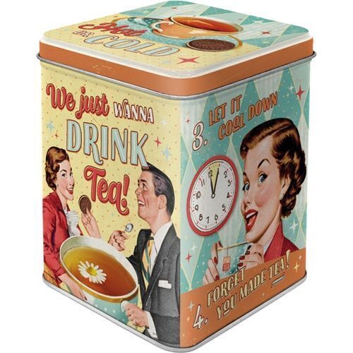 Nostalgic-Art Tea Storage Tin Tea & Cookies Together 7.5x7.5x9.5cm