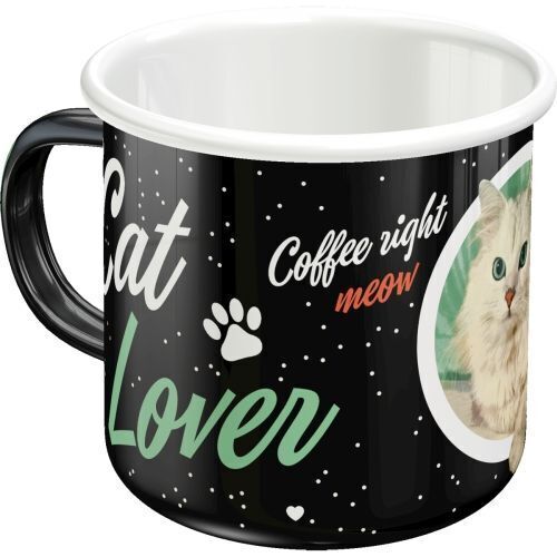 Nostalgic-Art Enamel Mug Cat Lover Black