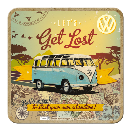 Nostalgic-Art Metal Coaster VW - Let's Get Lost 9x9cm