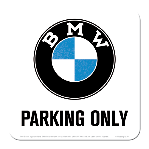 Nostalgic-Art Metal Coaster BMW Parking Only 9x9cm