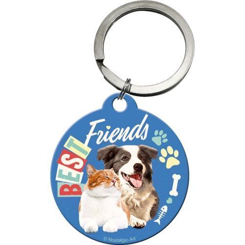 Nostalgic-Art Keyring Round Best Friends Cat & Dog