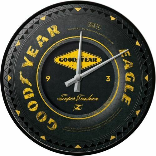 Boyle Nostalgic-Art Wall Clock Goodyear - Wheel Retro Printed Design