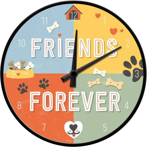 Boyle Nostalgic-Art Wall Clock Friends Forever Retro Printed Design