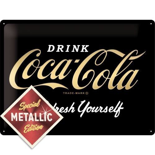 Nostalgic-Art Large Sign Coca-Cola Logo Special Black 30x40cm