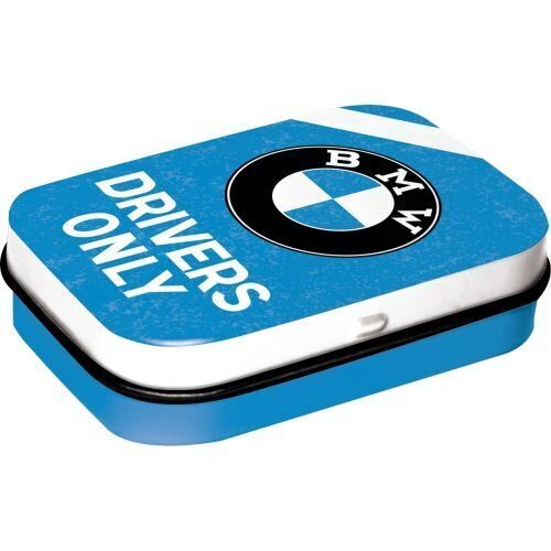 Nostalgic-Art Mint Box BMW - Drivers Only Blue 4x6x2cm