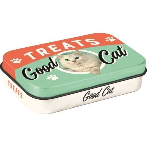 Nostalgic-Art Pet Treat Storage Tin - Good Cat Treats 6x9.5x2cm